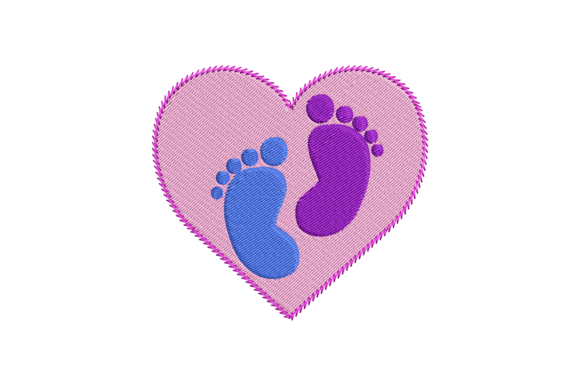 Baby Foot Print with Heart Embroidery Review