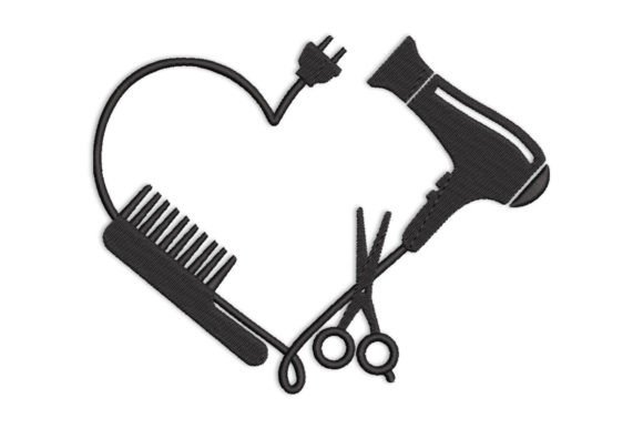 Hair Dryer Beautician Tools Embroidery Design Review