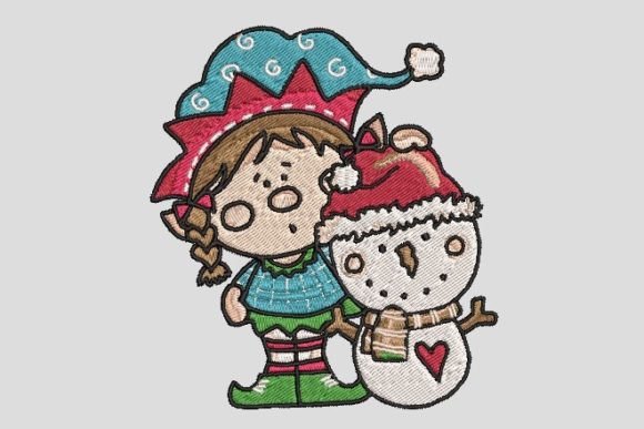 Little Girl with Cute Snowman Embroidery Review