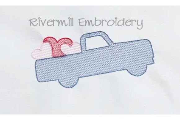 Sketch Style Truck with Hearts Embroidery Review