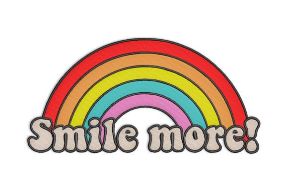 Smile More Slogan with Cute Rainbow Embroidery Review