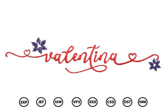 Valentina: A Festive Embroidery Design for Holiday Creations