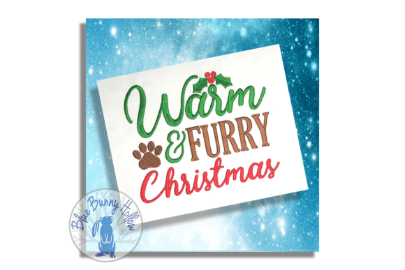 Warm and Furry Christmas Embroidery Design